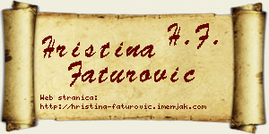 Hristina Faturović vizit kartica